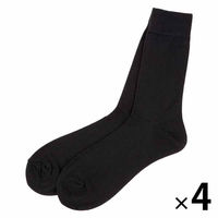 【アウトレット】綿混紳士ビジネスソックス 抗菌防臭 黒　4足セット 4589837980601 1袋（4足入）