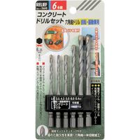 イチネンMTM 6本組 六角軸コンクリートドリルセット3.4-3.5-4.3-5.0-6.0-6.4mm 26640 1組（5個）