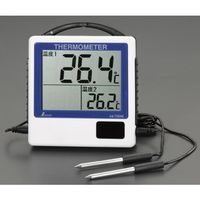 エスコ デジタル温度計(2点計測) EA728AF-12 1セット(2個)（直送品）