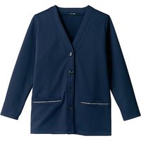 住商モンブラン カーディガン レディス 長袖 ネイビー×グレー76-039_7L（直送品）