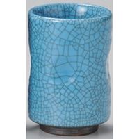 アースモス 美濃焼 湯呑 マリンブルー墨貫入ペコ（小）湯呑 （6個入）（直送品）