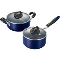 【アウトレット】【週末セール】ギャラクシーマーブル両手鍋20cm＆片手鍋18cmセット GA-16M 1個 北日本物産