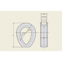 【運送・荷役・建設資材】コンドーテック（KONDOTEC） ワイヤロープシンブル B型（被覆した鋼索用） 呼び寸法：28 1個（直送品）