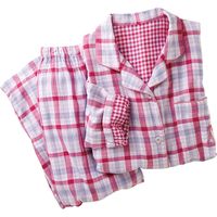 セシール シャツパジャマ A（ピンク系×青系：チェック） 3L NW-205（取寄品）