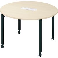 【組立設置込】コクヨ インベントFSデスク INVENT サークル 幅1200×奥行1200×高さ720mm ブラック/ホワイトナチュラル 1台（直送品）