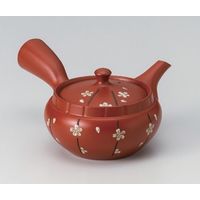 アースモス 常滑 急須 人水作朱泥筋平形桜帯網 utw-48924903（直送品）