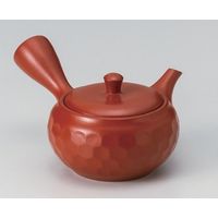 アースモス 常滑 急須 人水作朱泥平丸ダイヤカットさわやか網 utw-48926903 1セット（2個入）（直送品）