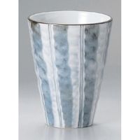 アースモス 美濃焼 藍染十草リップルフリーカップ utw-35102622 （5個入）（直送品）