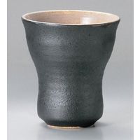 アースモス 美濃焼 黒ガラス波カップ utw-34609201 (5個入)（直送品）