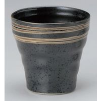アースモス 美濃焼 黒釉ラインフリーカップ utw-35225213 （6個入）（直送品）