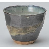 アースモス 美濃焼 黒銀彩雲流ロックカップ utw-35502203 (5個入)（直送品）