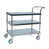 金沢車輌 キッチンワゴン 3段 片側持ち手付 SK-11S 1個 62-1623-24（直送品）