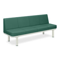590型ソファー・背付き(02) 座幅40(全幅58)×長さ170×座高43(全高77)cm メディグリーン TB-590-02 1台（直送品）