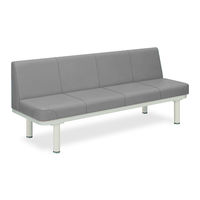 590型ソファー・背付き(02) 座幅40(全幅58)×長さ160×座高43(全高77)cm グレー TB-590-02 1台（直送品）