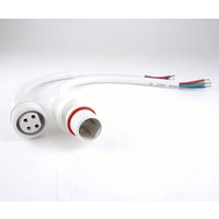 アズワン 防水コネクター付コード 4極 20cm(オス・メスセット) LC-4PJ-200L 1本 63-3152-70（直送品）