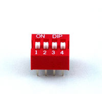 LINKMAN DIPスイッチ 4極 DS-04-V 1個 63-3056-03（直送品）