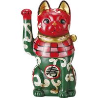 瀬戸焼 招き猫 カブキ猫福字唐草（中・右） （1個入）（直送品）