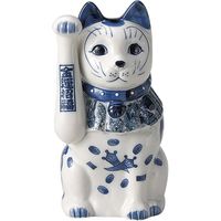 瀬戸焼 招き猫 染付猫（小）右 （2個入）（直送品）