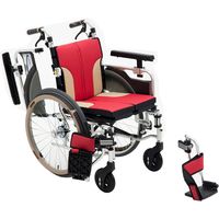 ミキ アルミ自走車いす レッド SKT-1000　【車いす】介援隊カタログ W1807（直送品）