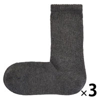 無印良品 足なり直角 太うね 靴下 婦人 23～25cm チャコールグレー 1セット（3足組）良品計画