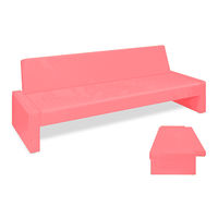 高田ベッド製作所 ベンチベッドSD 座幅50(全幅91)×長さ196(座面180)×座高39(全高77)cm ピンク TB-875 1台（直送品）