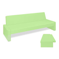 ベンチベッドSD 座幅50(全幅91)×長さ196(座面180)×座高39(全高77)cm ライムグリーン TB-875 1台（直送品）