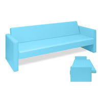 ベンチベッドMD 座幅50(全幅91)×長さ196(座面180)×座高39(全高77)cm スカイブルー TB-876 1台（直送品）