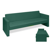 ベンチベッドMD 座幅50(全幅91)×長さ196(座面180)×座高39(全高77)cm メディグリーン TB-876 1台（直送品）