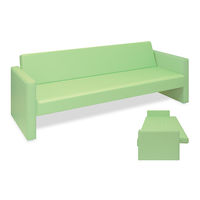 ベンチベッドMD 座幅50(全幅91)×長さ196(座面180)×座高39(全高77)cm ライムグリーン TB-876 1台（直送品）