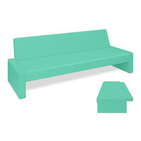 ベンチベッドSD 座幅50(全幅91)×長さ196(座面180)×座高39(全高77)cm ライトグリーン TB-875 1台（直送品）