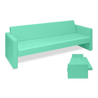 ベンチベッドMD 座幅50(全幅91)×長さ186(座面170)×座高39(全高77)cm ライトグリーン TB-876 1台（直送品）