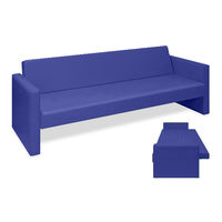 ベンチベッドMD 座幅50(全幅91)×長さ186(座面170)×座高39(全高77)cm メディブルー TB-876 1台（直送品）