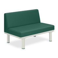 ソファー・背付き(ミニ) TBー906ー02 座幅45(全幅63)×長さ80×座高39(全高73)cm メディグリーン TB-906S-02（直送品）