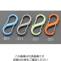 エスコ 69x32mm Sカンスナップフック(アルミ製/オレンジ) EA638AD-332 1セット(10個)（直送品）
