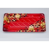 寿司容器 SFうま皿26 花雅赤本体 0276926002315 800枚（50×16） シーピー化成（直送品）
