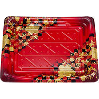 寿司容器 SFうま皿34 花雅赤本体 0276934002315 600枚（50×12） シーピー化成（直送品）