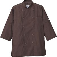 チトセ コックシャツ（七分袖） 兼用 杢ブラウン SS AS-8610（取寄品）
