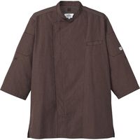 チトセ コックシャツ（七分袖） 兼用 杢ブラウン 4L AS-8609（取寄品）