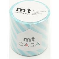 mt CASA 50mm ストライプ・ミントブルー MTCA5105　マスキングテープ　カモ井加工紙（直送品）