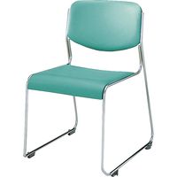 【組立設置込】コクヨ CK-M852 会議イス 垂直スタック ビニールレザー張 スチール脚 ライトターコイズ CK-M852V633N 1脚（直送品）