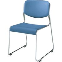 【組立設置込】コクヨ CK-M852 会議イス 垂直スタック ビニールレザー張 スチール脚 ミディアムスカイ CK-M852V654N 1脚（直送品）