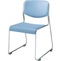 【組立設置込】コクヨ CK-M852 会議イス 垂直スタック ビニールレザー張 スチール脚 モデレートスカイ CK-M852V653N 1脚（直送品）