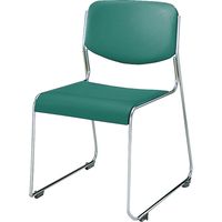 【組立設置込】コクヨ CK-M852 会議イス 垂直スタック ビニールレザー張 スチール脚 ミディアムターコイズ CK-M852V634N 1脚（直送品）