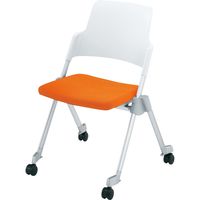 【組立設置込】コクヨ アンフィ 会議イス 水平・垂直スタック 背ヌード 肘なし キャスター付 マンダリンオレンジ CK-670CKZ07-W 1脚（直送品）