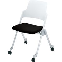 【組立設置込】コクヨ アンフィ 会議イス 水平・垂直スタック 背ヌード 肘なし キャスター付 ブラック CK-670CKZB6-W 1脚（直送品）