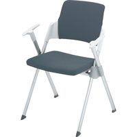 【組立設置込】コクヨ アンフィ 会議イス 水平・垂直スタック 背カバー 肘付き 4本脚 スレートグレー CK-671RKZC4 1脚（直送品）