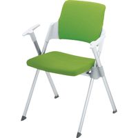 【組立設置込】コクヨ アンフィ 会議イス 水平・垂直スタック 背カバー 肘付き 4本脚 イエローグリーン CK-671RKZLC 1脚（直送品）