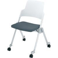 【組立設置込】コクヨ アンフィ 会議イス 水平・垂直スタック 背ヌード 肘なし キャスター付 スレートグレー CK-670CKZC4-W 1脚（直送品）