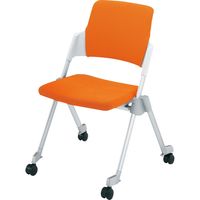 【組立設置込】コクヨ アンフィ 会議イス 水平・垂直スタック 背カバー 肘なし キャスター付 マンダリンオレンジ CK-670CRKZ07-W 1脚（直送品）