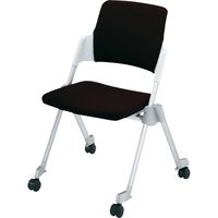 【組立設置込】コクヨ アンフィ 会議イス 水平・垂直スタック 背カバー 肘なし キャスター付 ブラック CK-670CRKZB6-W 1脚（直送品）